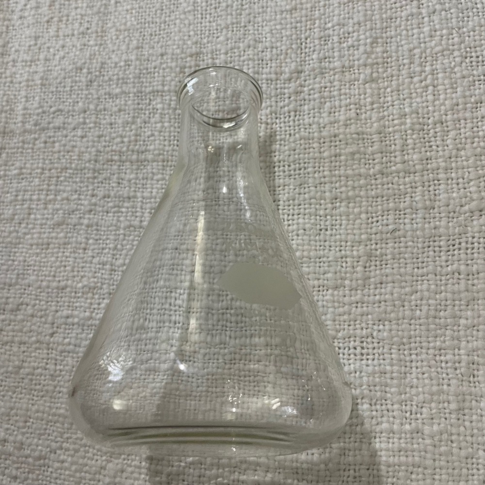 Kimax USA 250ml Erlenmeyer Flask No 26500 Clear Glass Labware Science Decor
